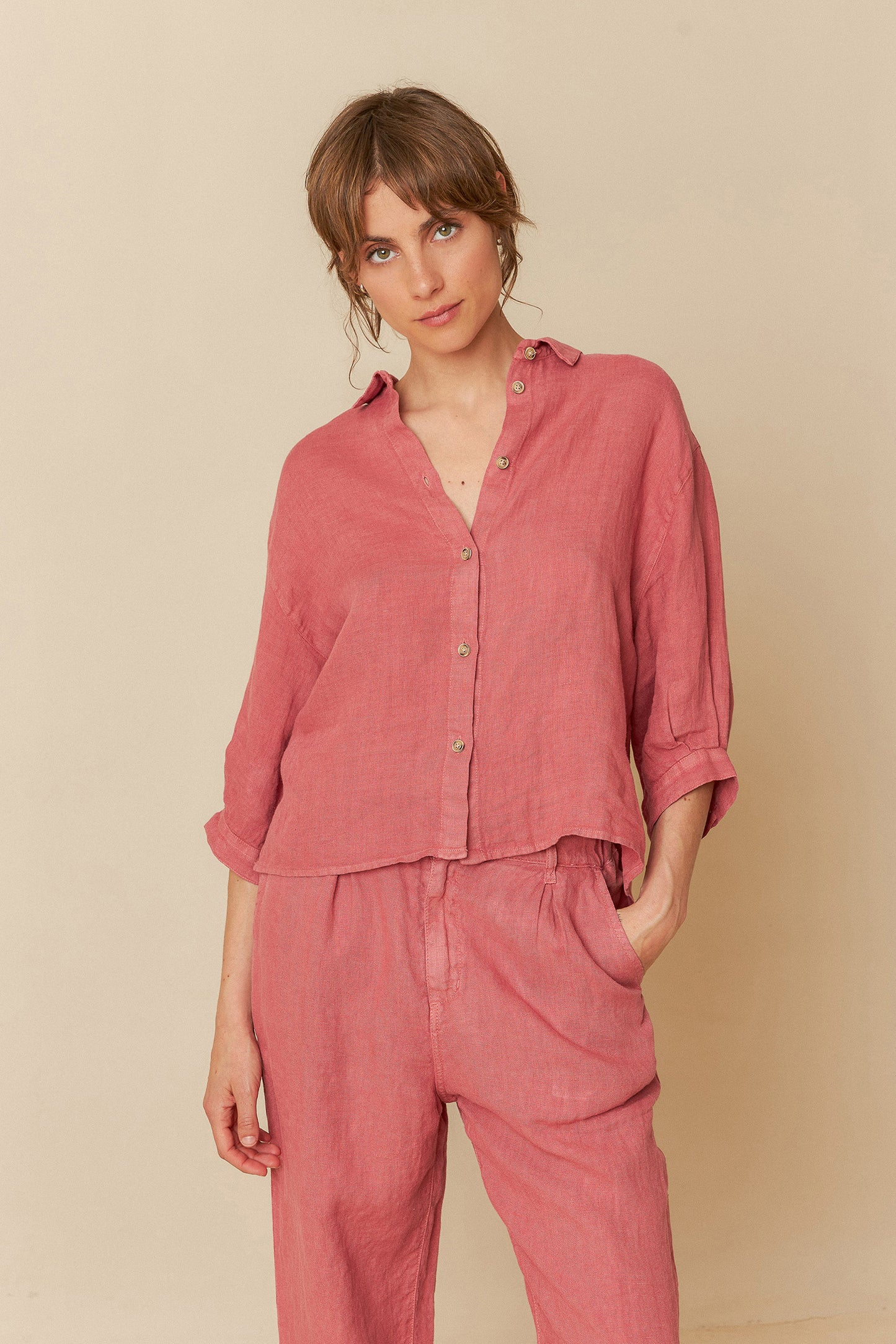 LINEN BOX-CUT SHIRT