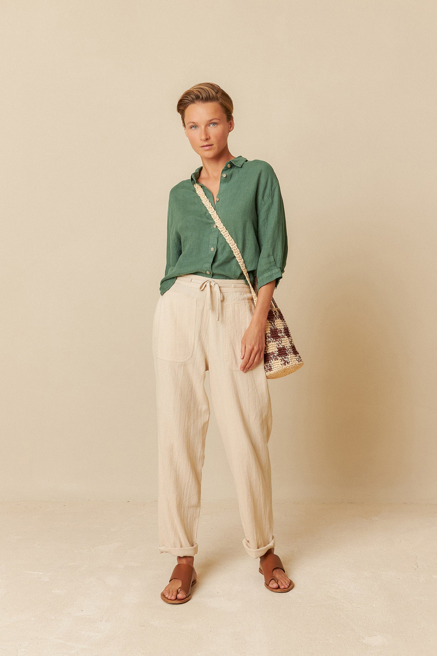 LINEN BOX-CUT SHIRT
