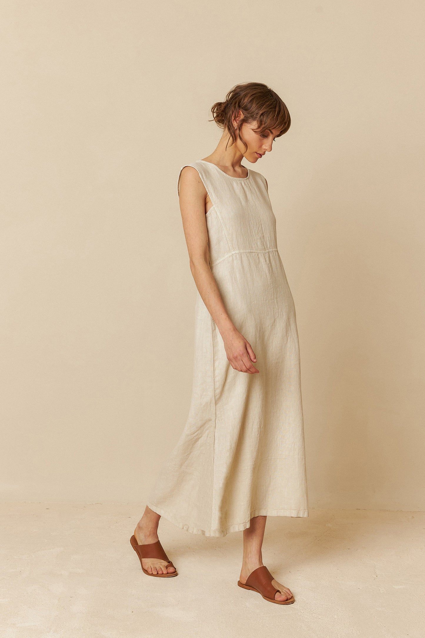 LINEN MIDI DRESS