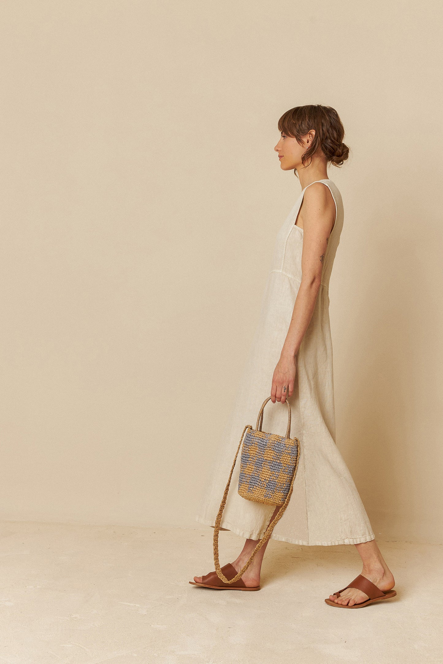 LINEN MIDI DRESS
