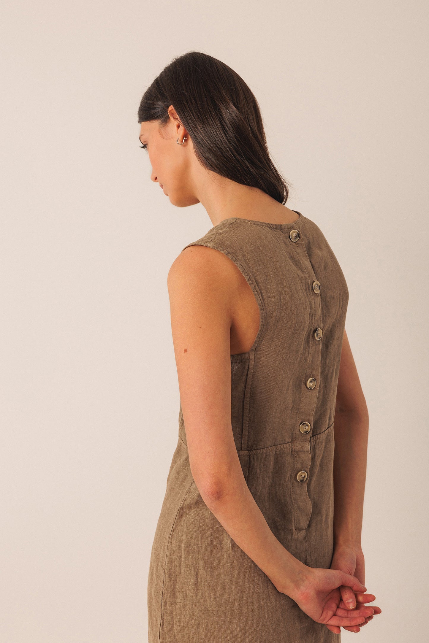 LINEN MIDI DRESS