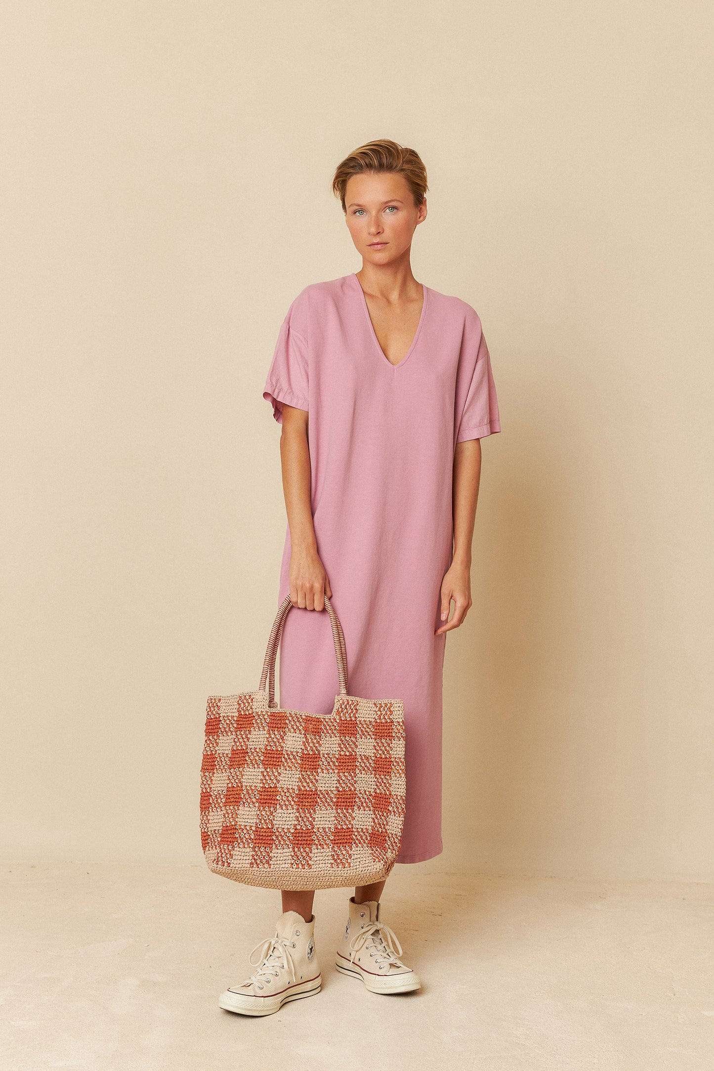 FLEECE DRESS WITH SLITS