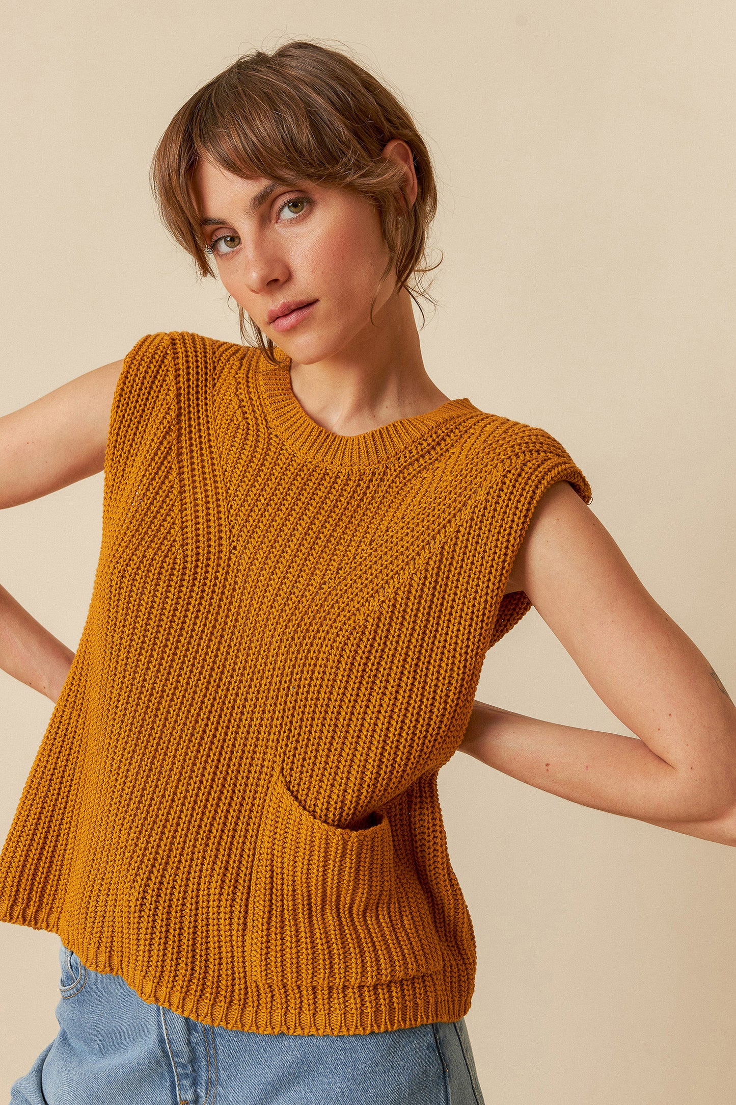 ENGLISH RIB KNIT VEST