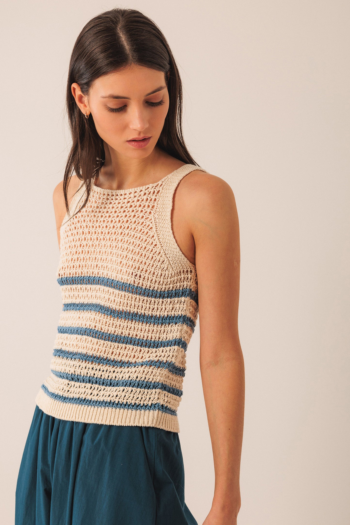 STRIPES KNIT T-SHIRT
