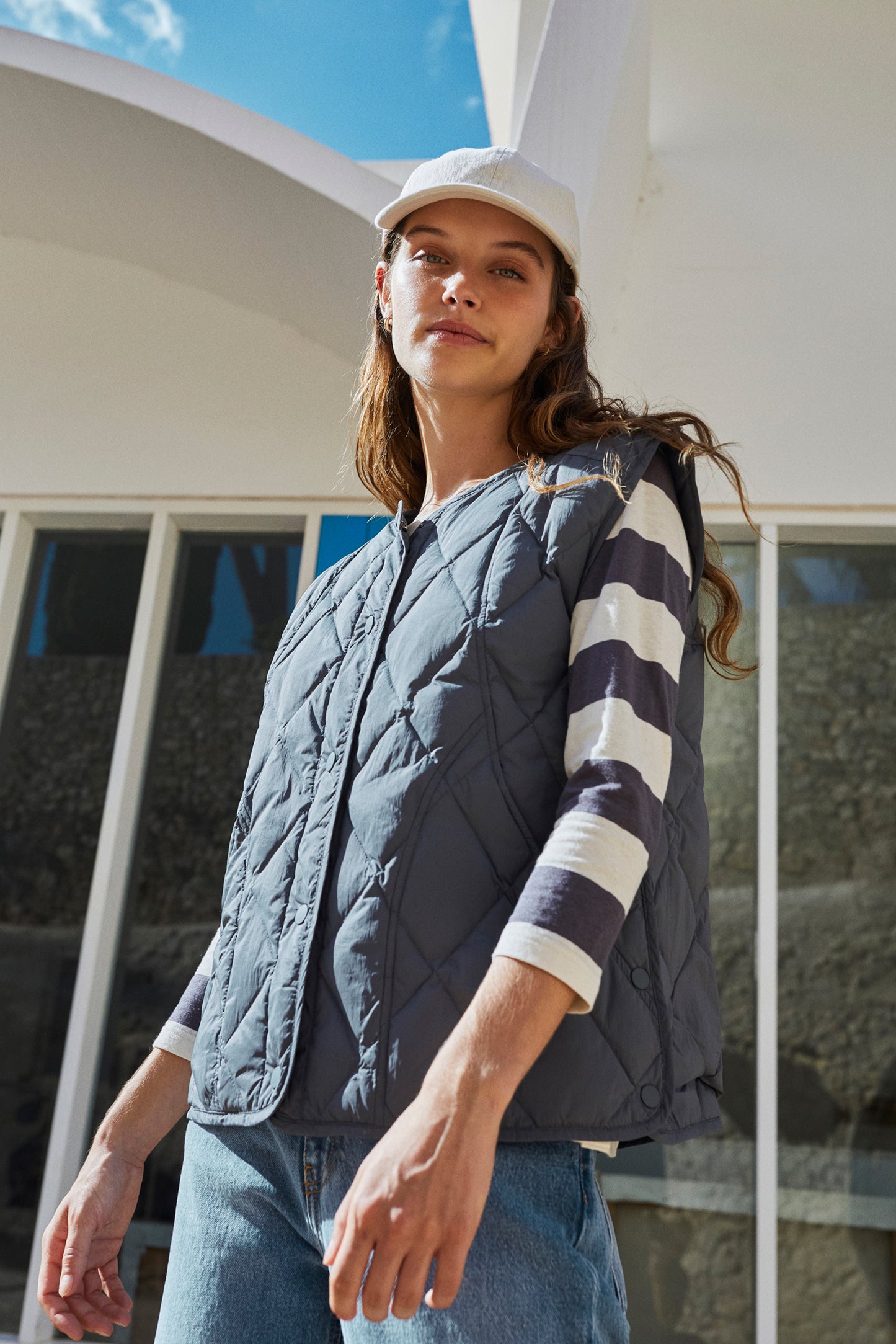 QUILTED VEST WITH SNAPS