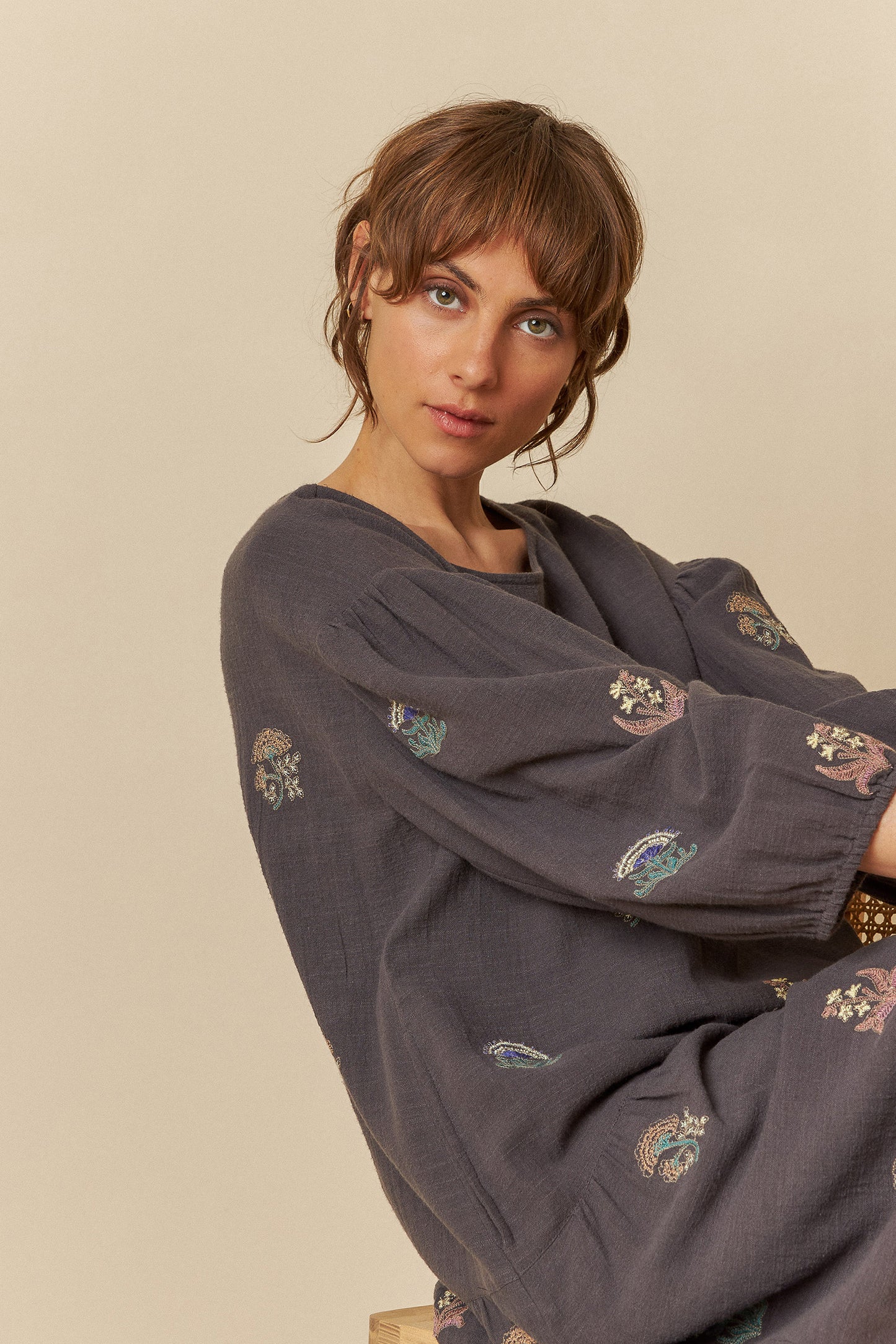 MULTI-COLOR EMBROIDERED DRESS