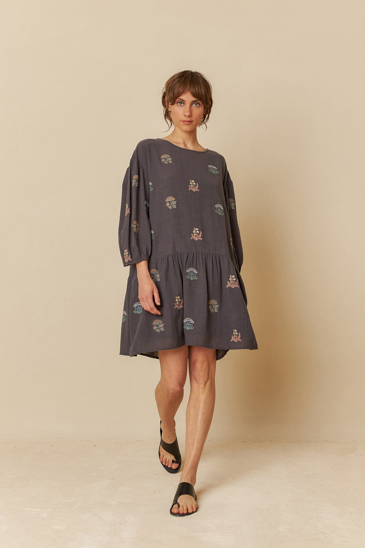 MULTI-COLOR EMBROIDERED DRESS
