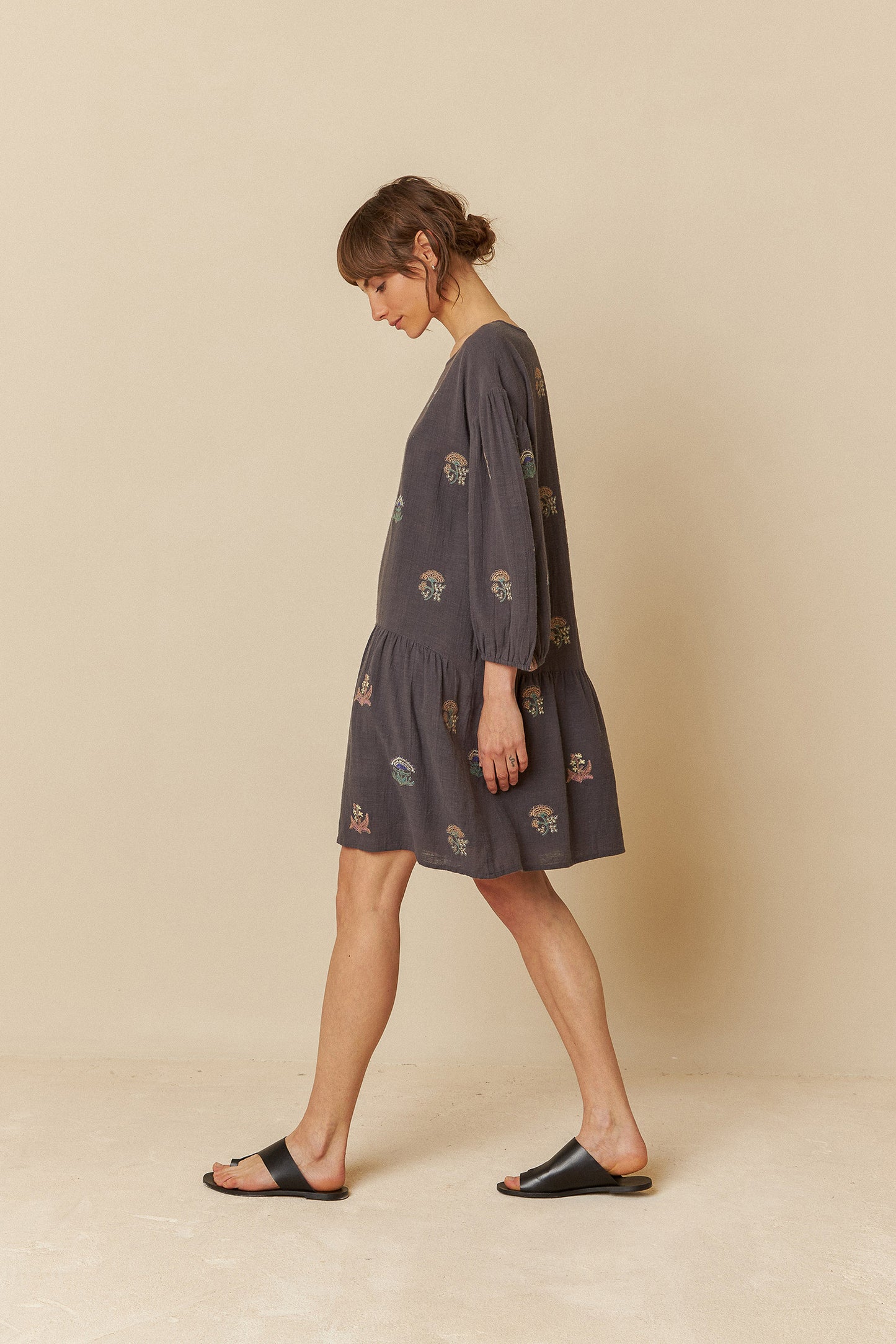 MULTI-COLOR EMBROIDERED DRESS