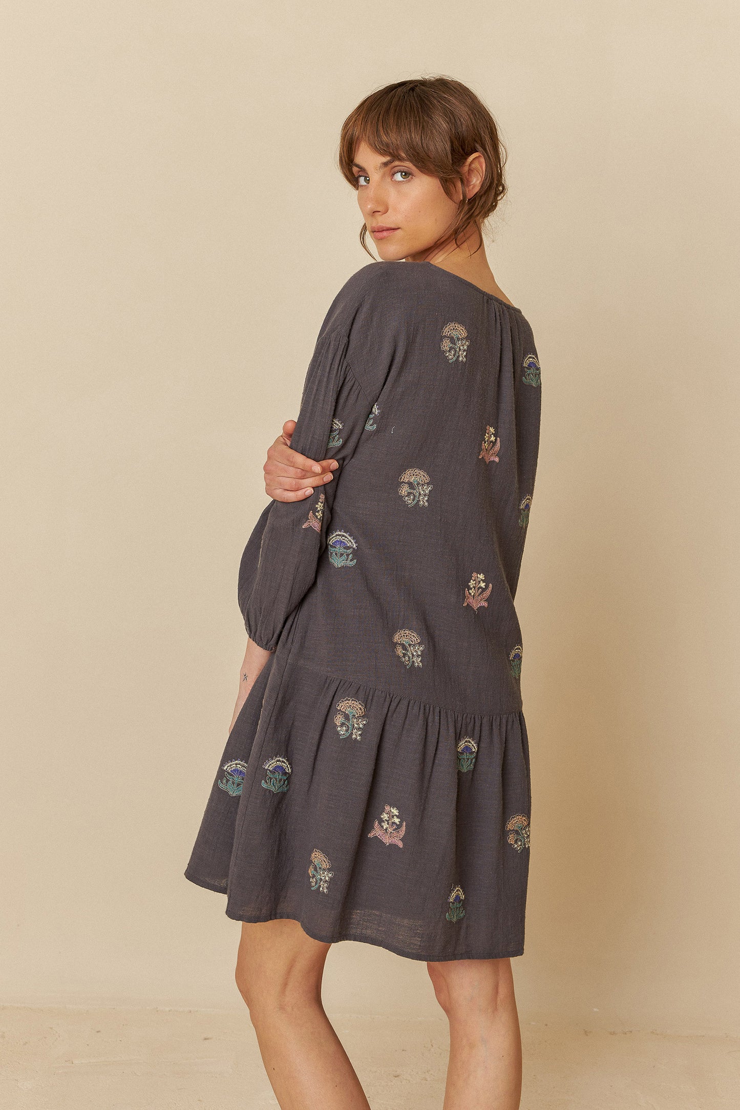 MULTI-COLOR EMBROIDERED DRESS
