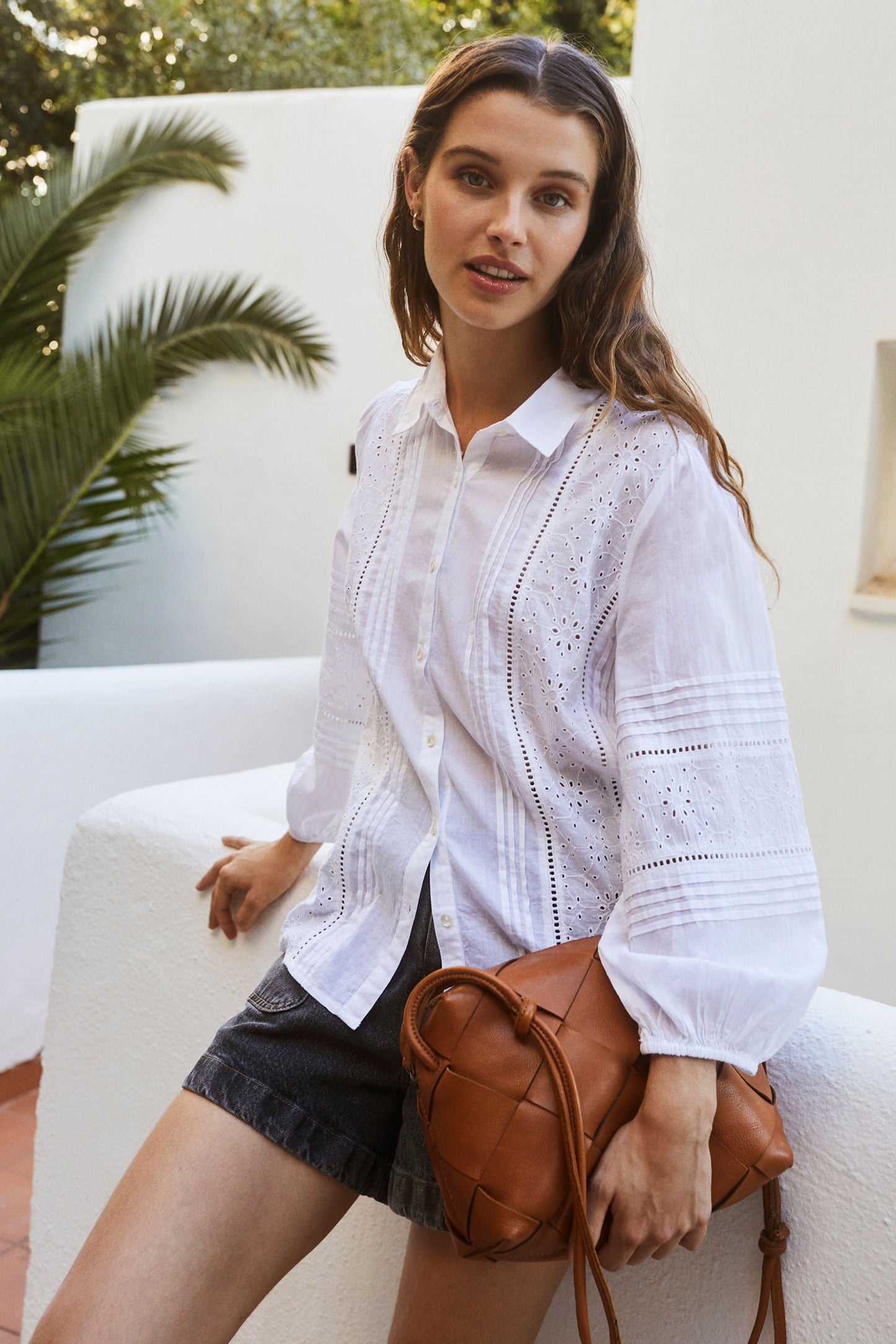 EMBROIDERED VOILE SHIRT