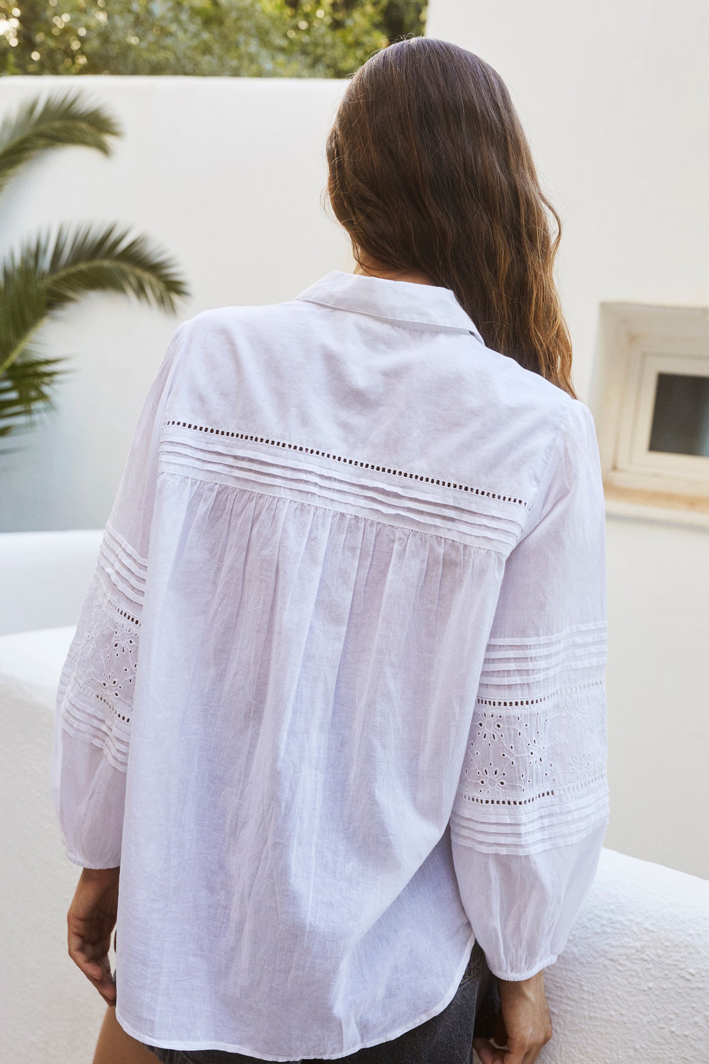 EMBROIDERED VOILE SHIRT
