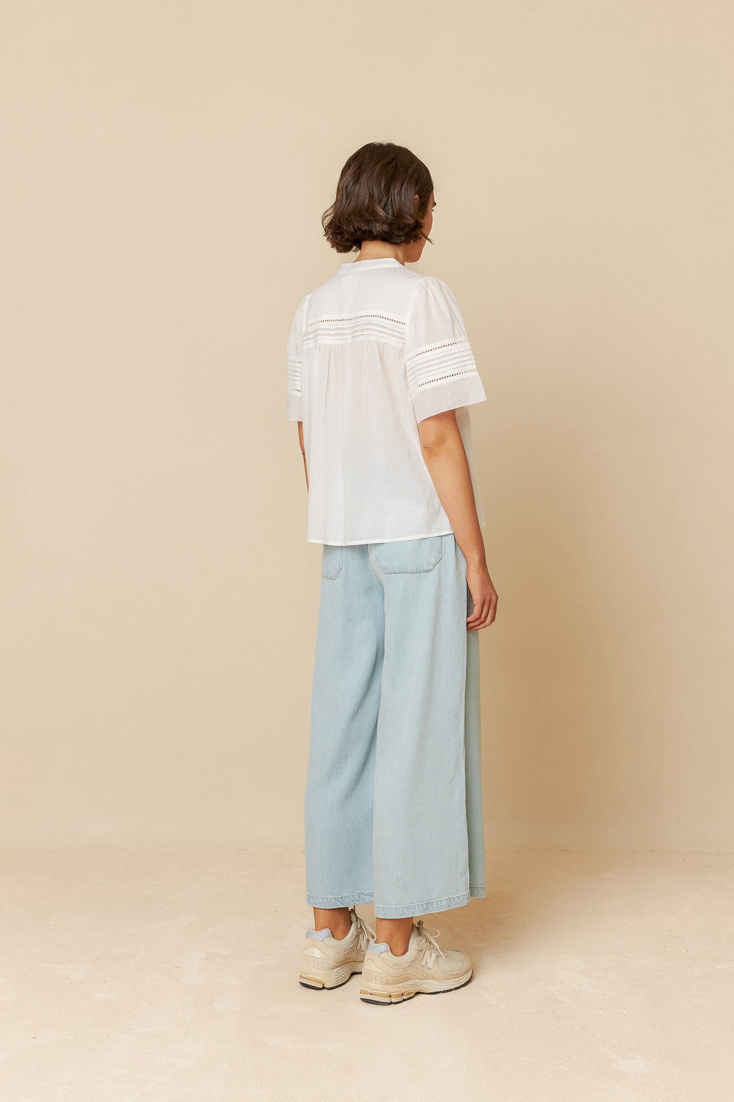 EMBROIDERED VOILE BLOUSE