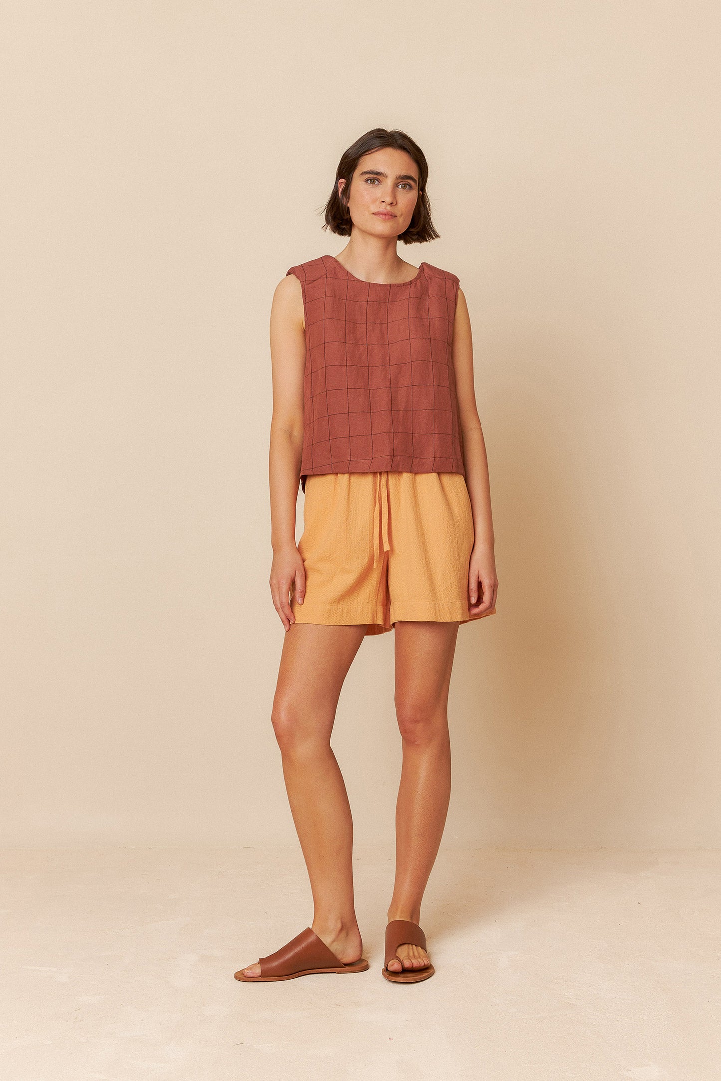 WINDOWPANE CHECK CROP TOP