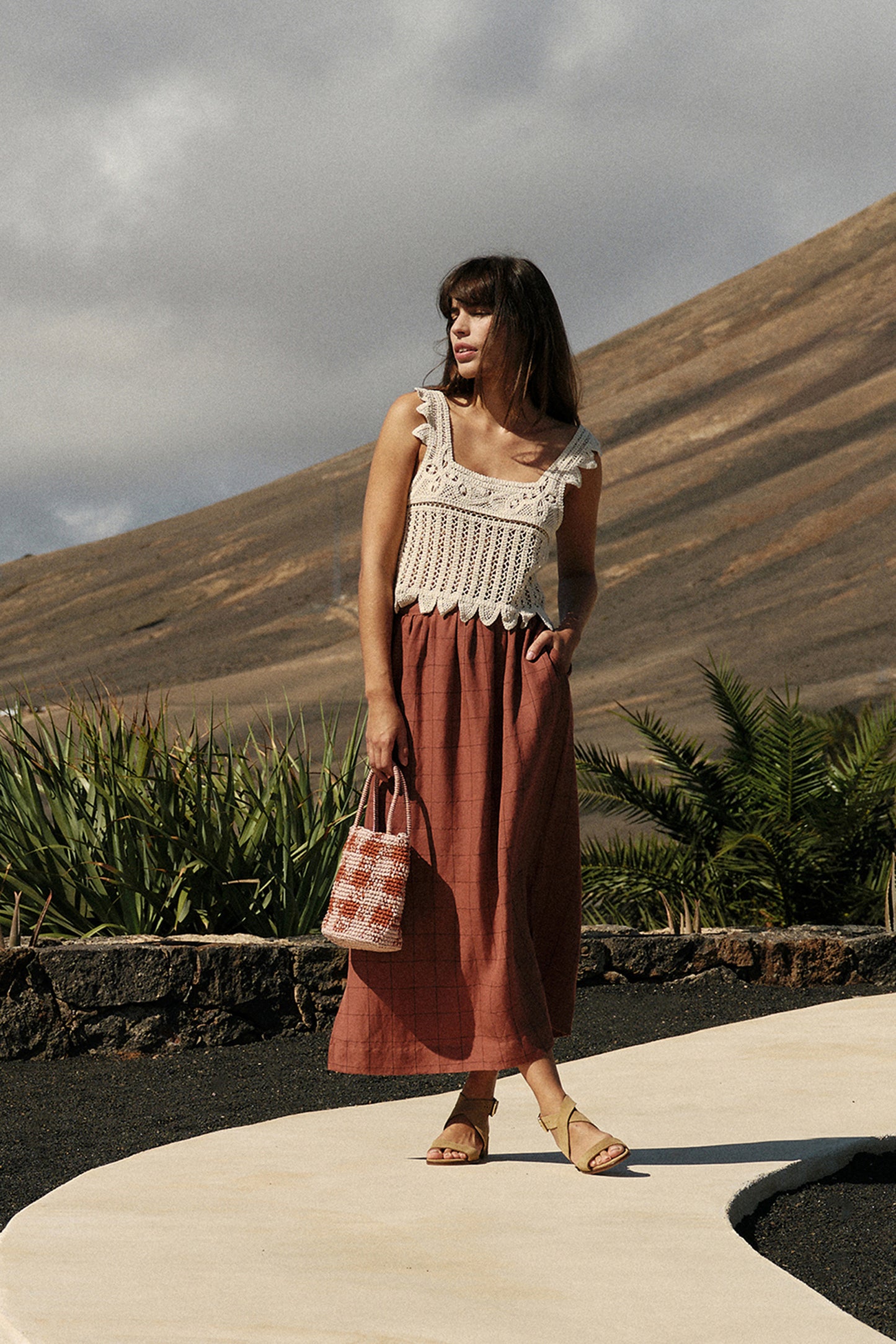 WINDOWPANE CHECK SKIRT
