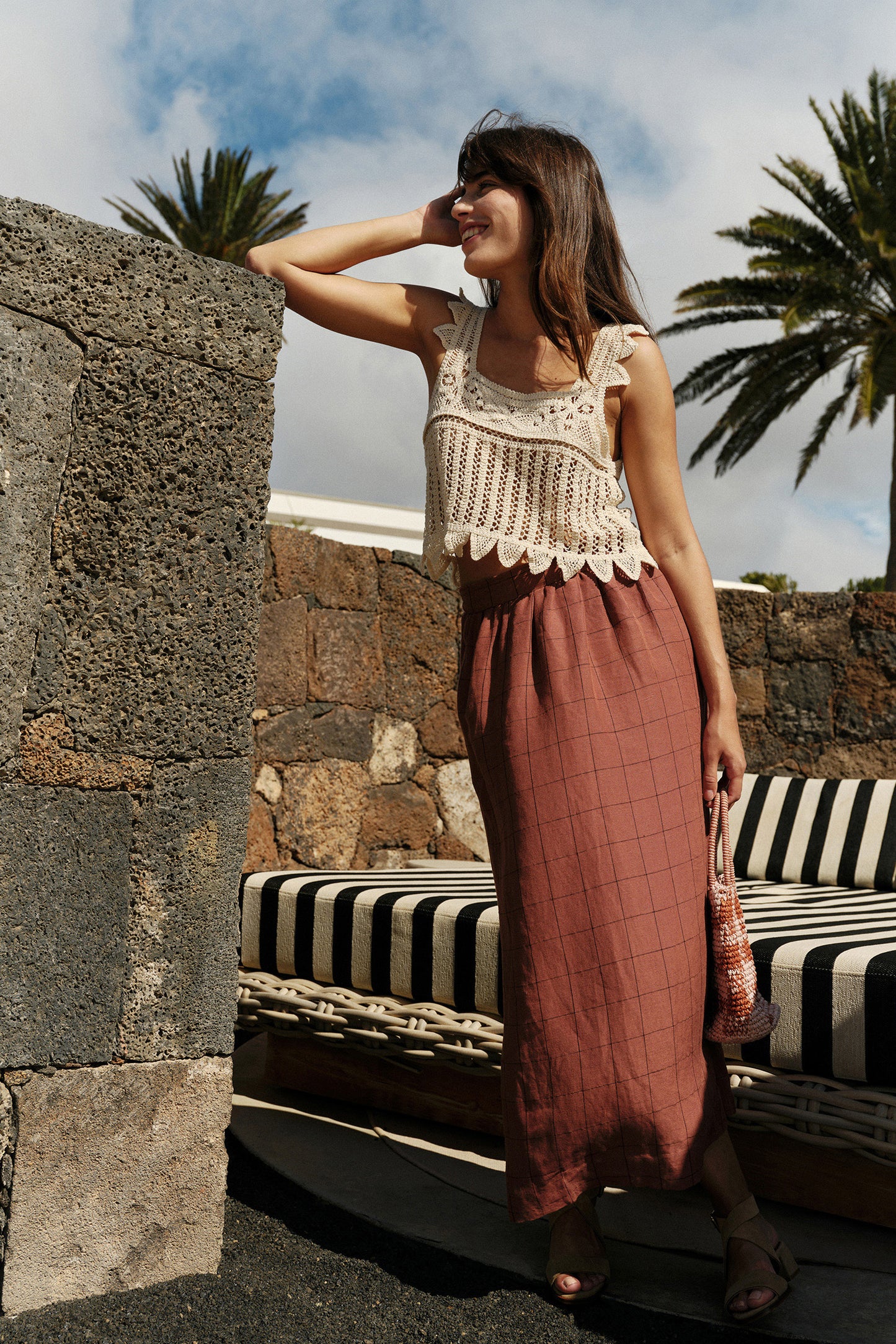 WINDOWPANE CHECK SKIRT
