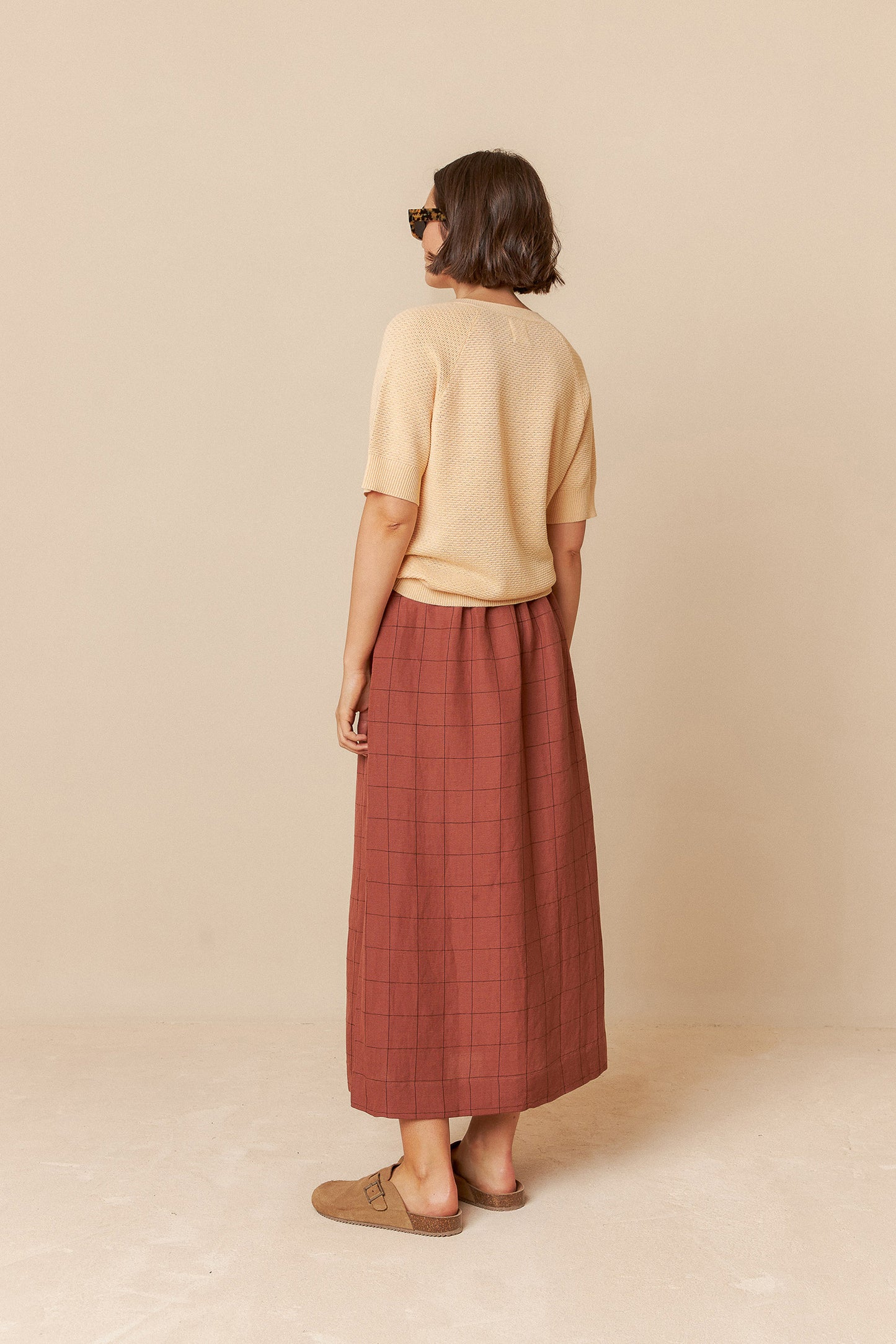 WINDOWPANE CHECK SKIRT