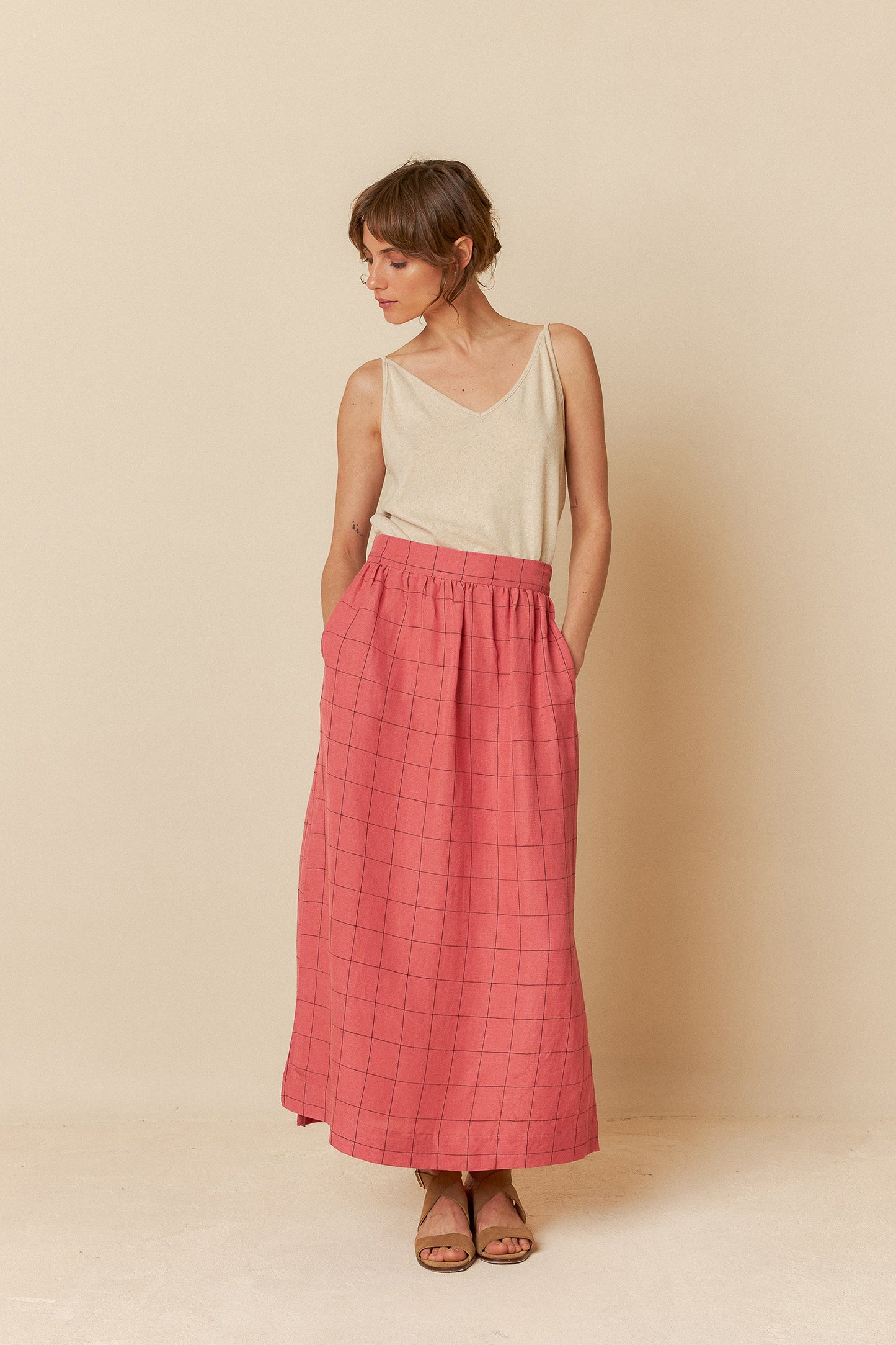 WINDOWPANE CHECK SKIRT