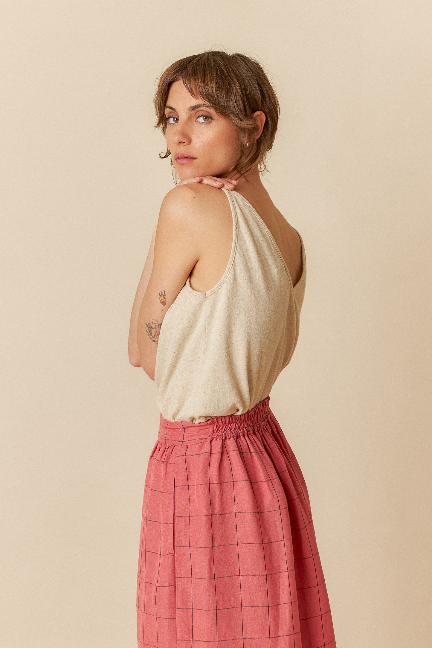 WINDOWPANE CHECK SKIRT
