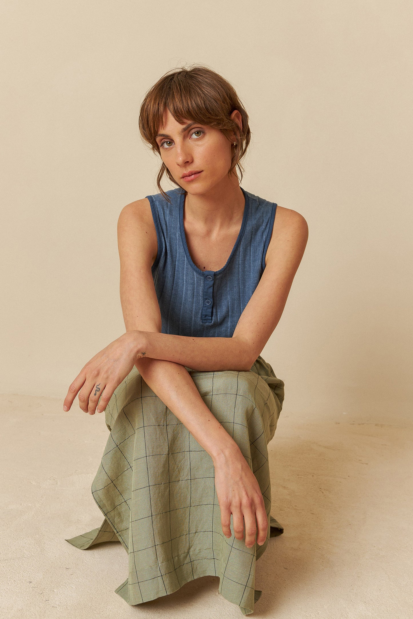 WINDOWPANE CHECK SKIRT