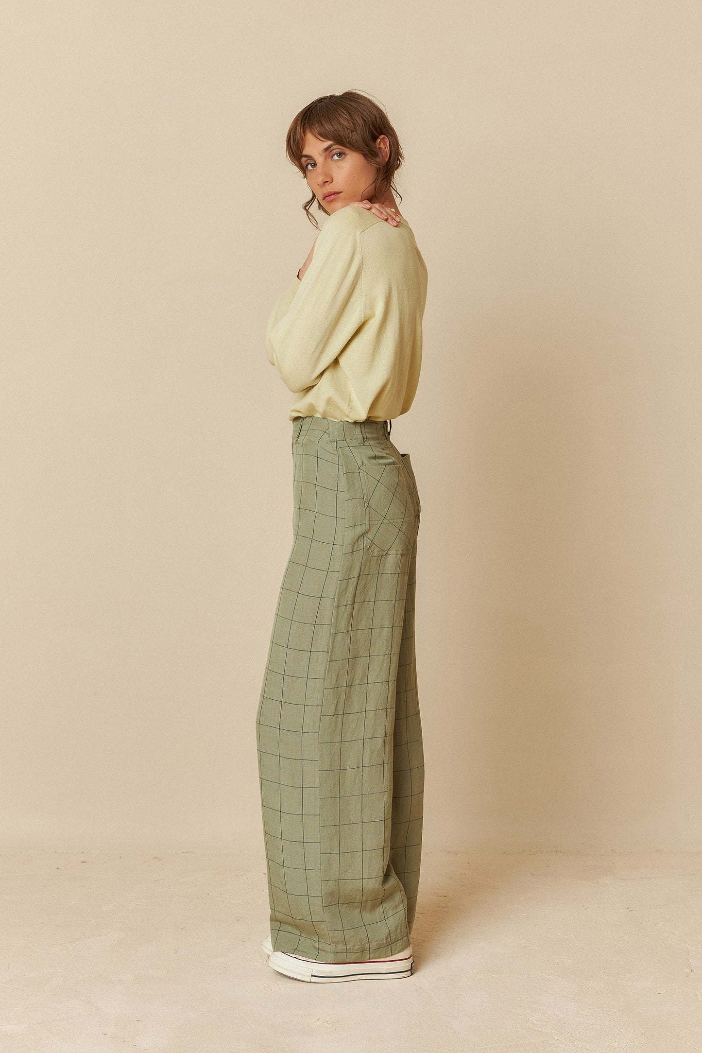 WINDOWPANE CHECK PANTS