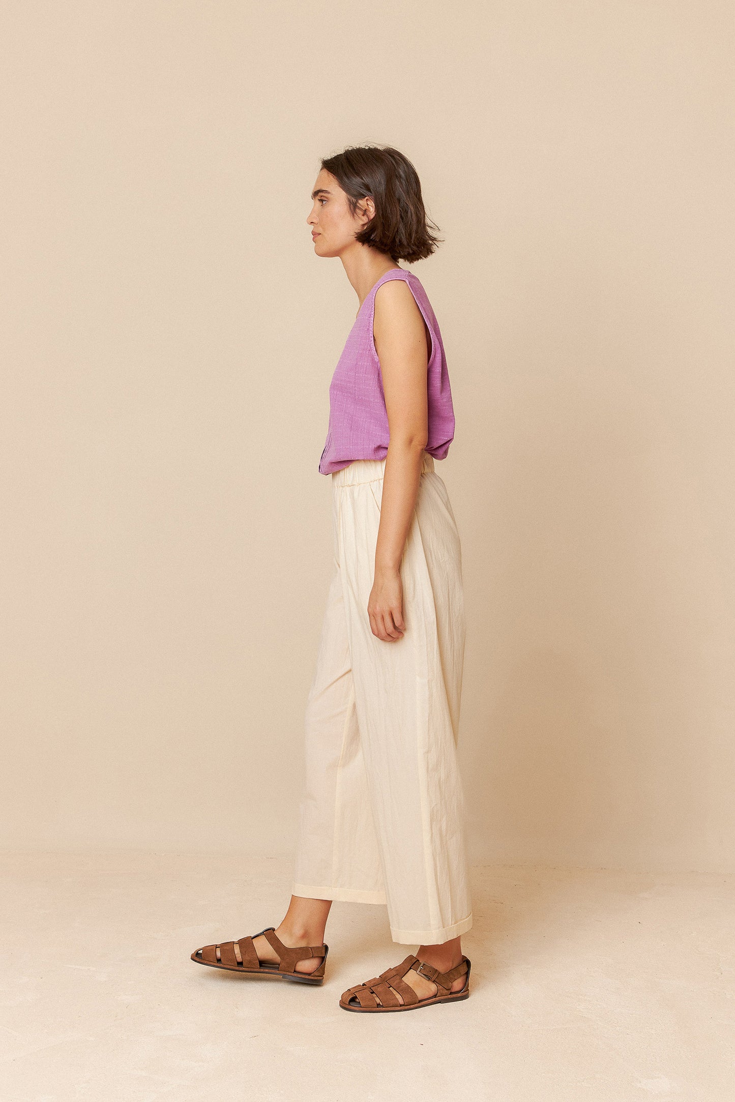 POPLIN CROP PANTS