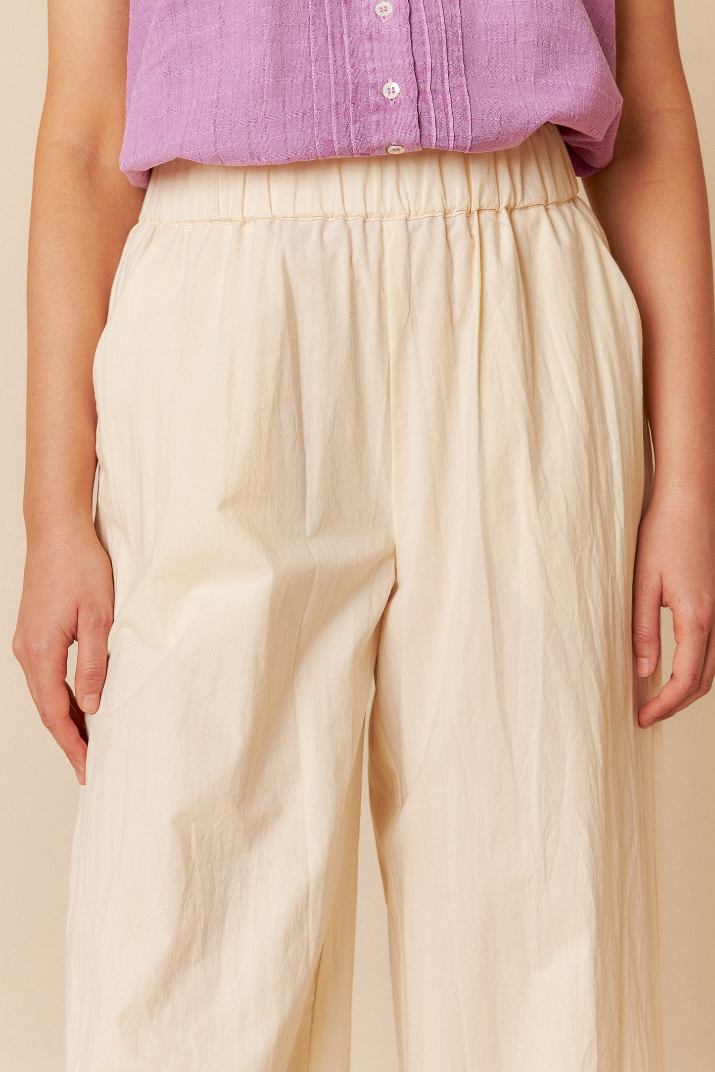 POPLIN CROP PANTS