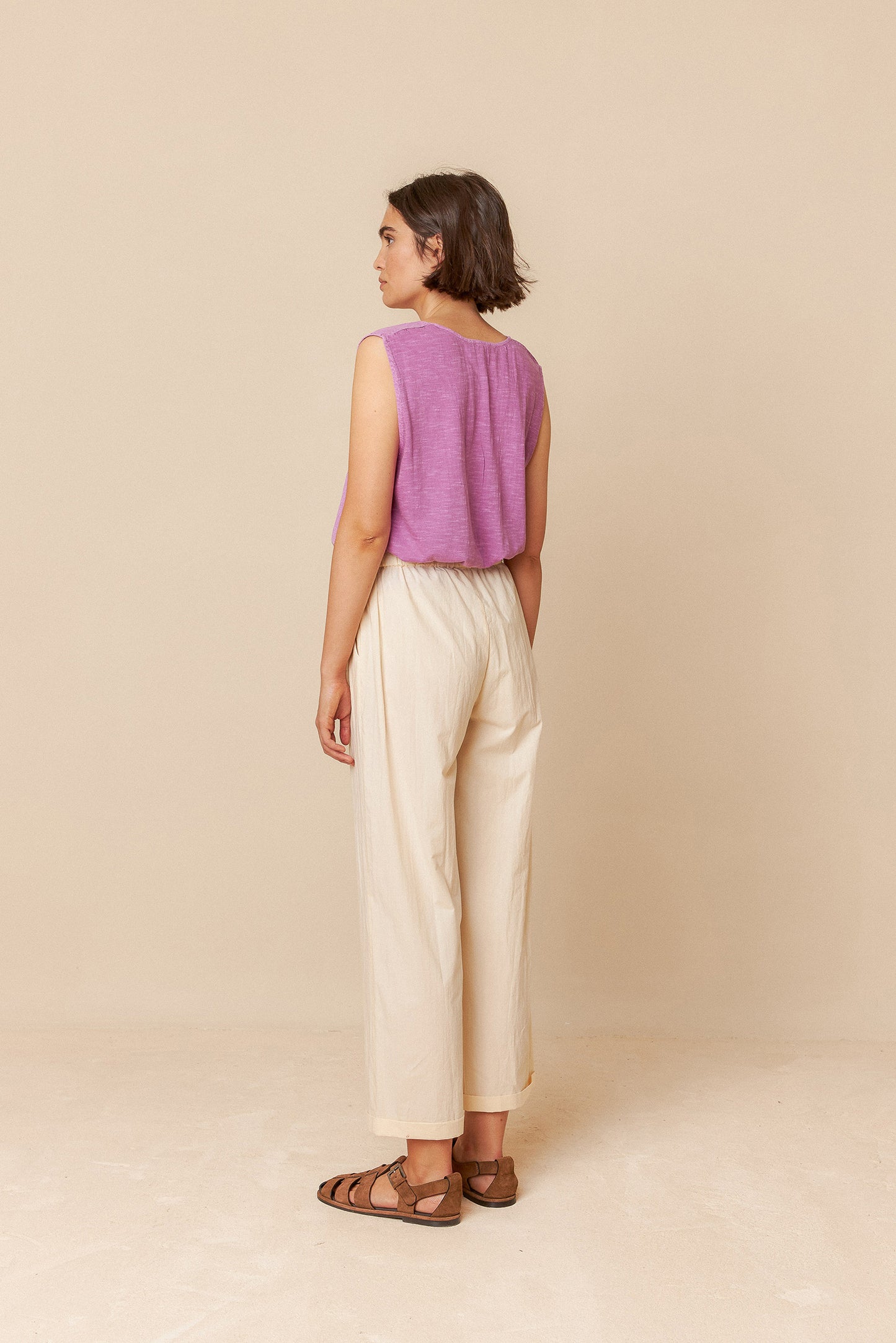 POPLIN CROP PANTS