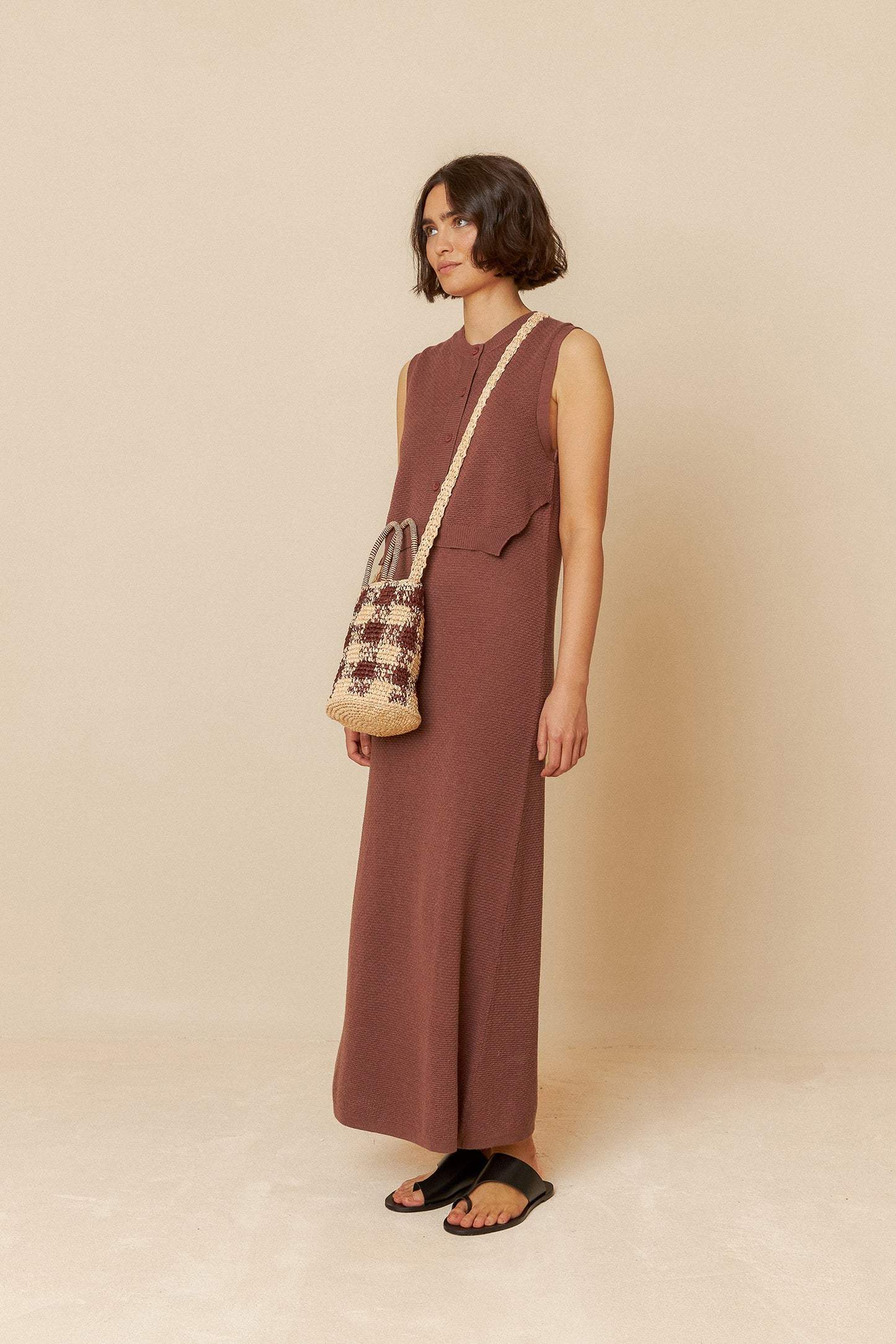 RICE STITCH KNIT DRESS