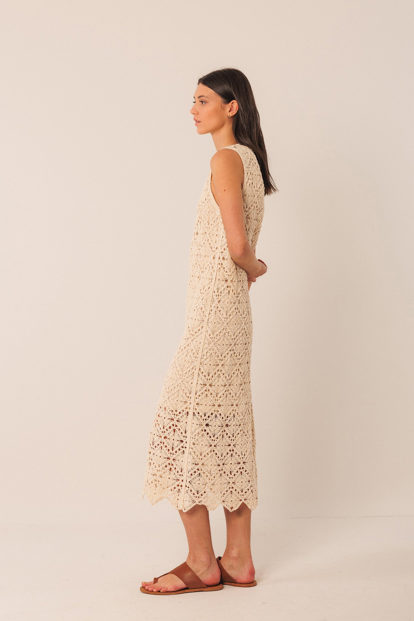 CROCHET MIDI DRESS