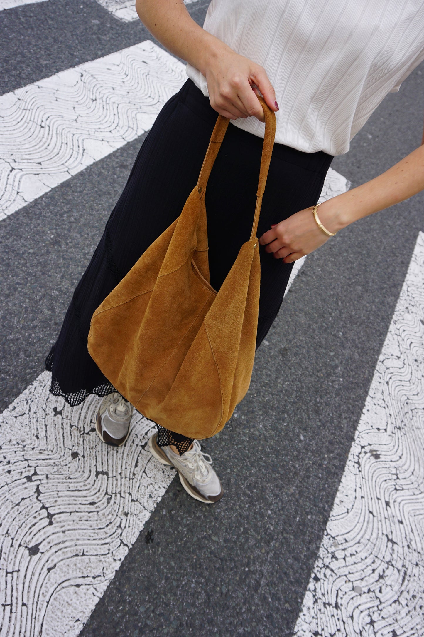 SPLIT LEATHER TOTE BAG