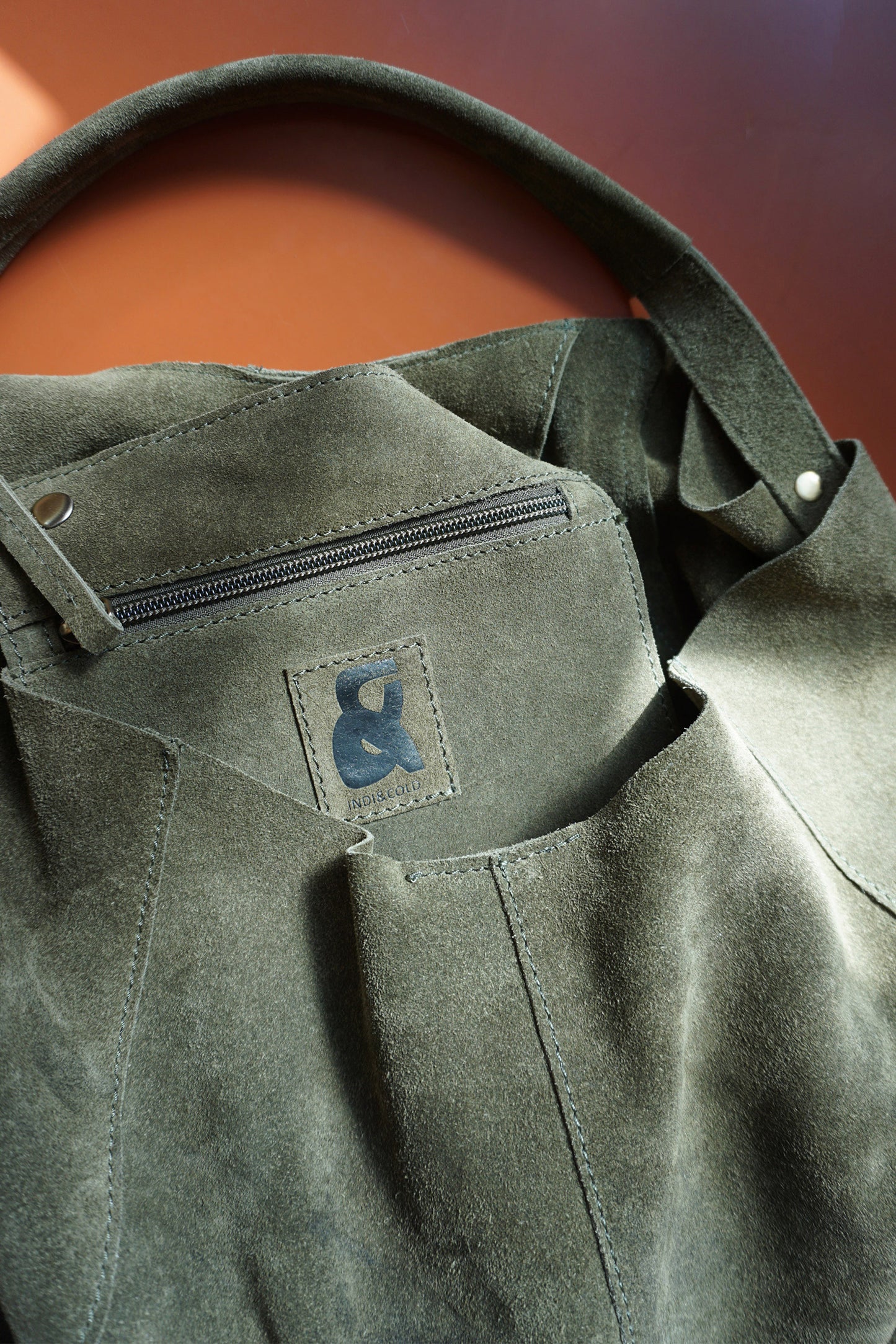 SPLIT LEATHER TOTE BAG