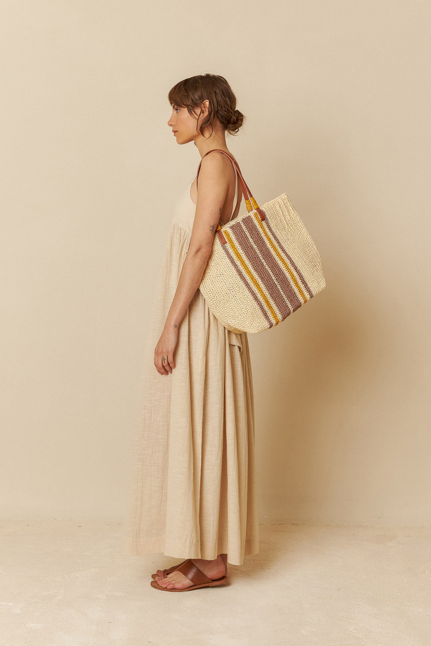 TRICOLOR RAFFIA BAG