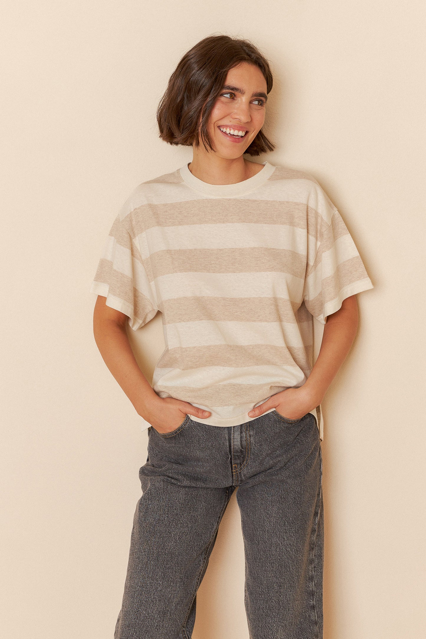 STRIPED CROP T- SHIRT