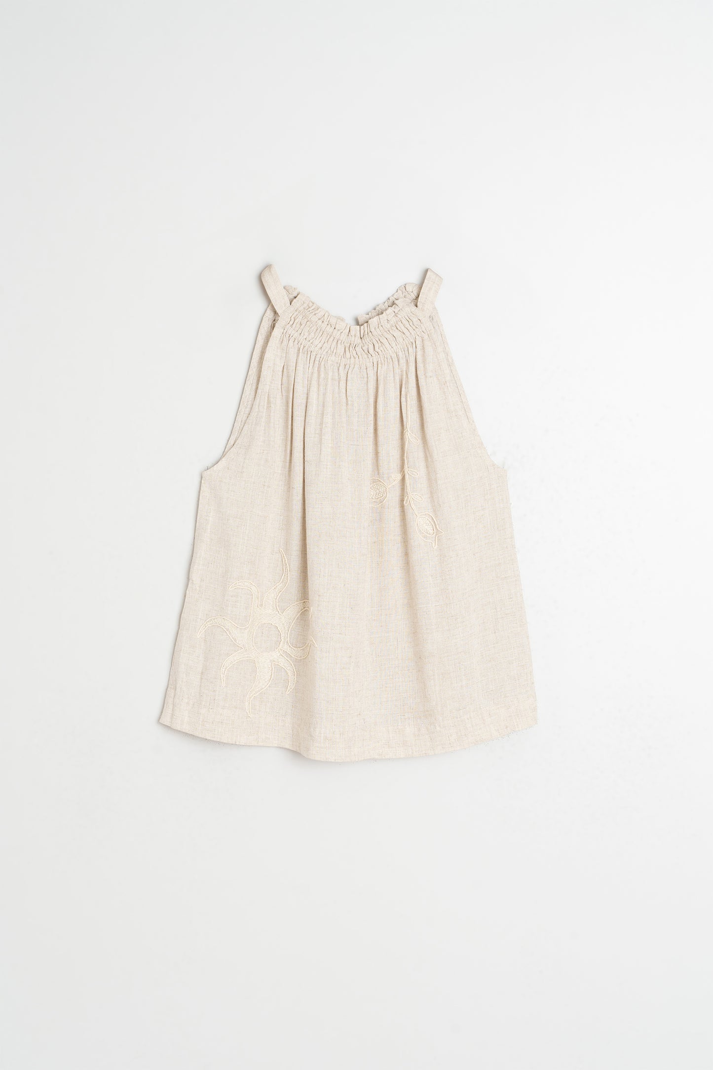 EMBROIDERED HALTER TOP