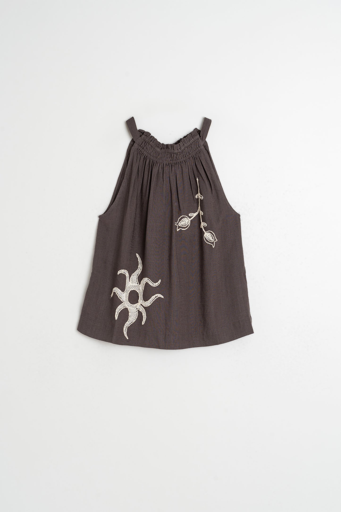 EMBROIDERED HALTER TOP