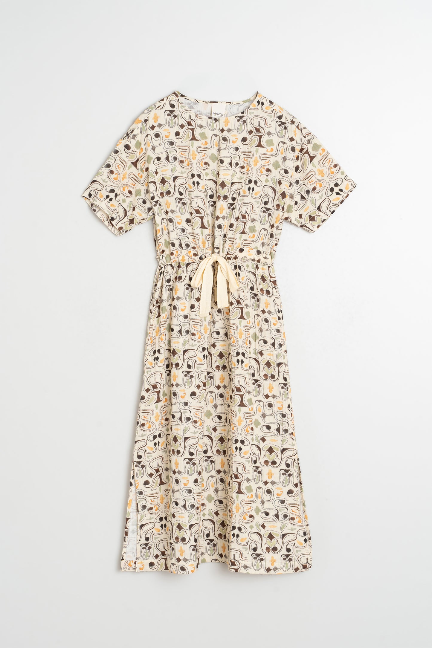 DOUBLE-GAUZE PRINTED DRESS
