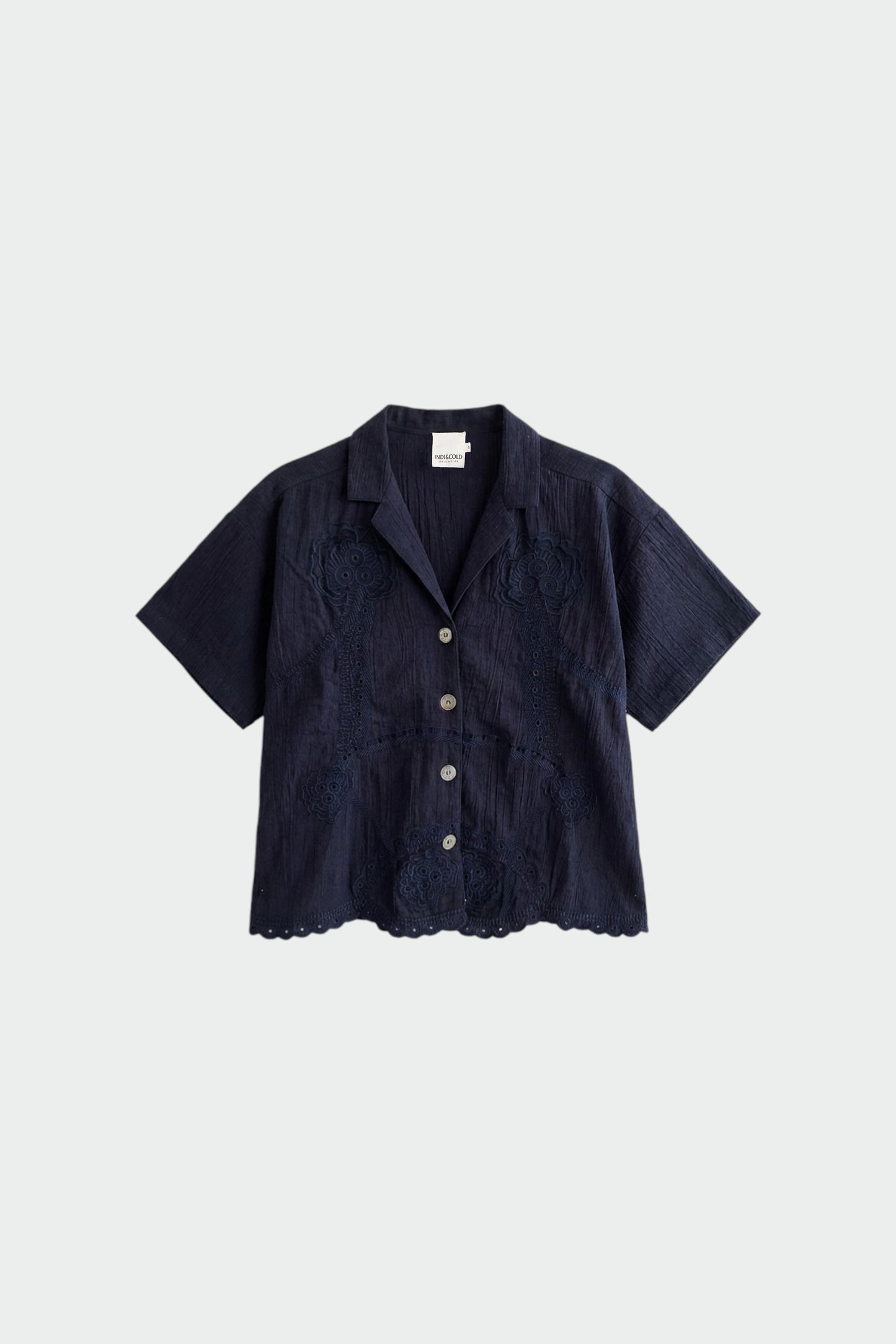 EYELET EMBROIDERED SHIRT