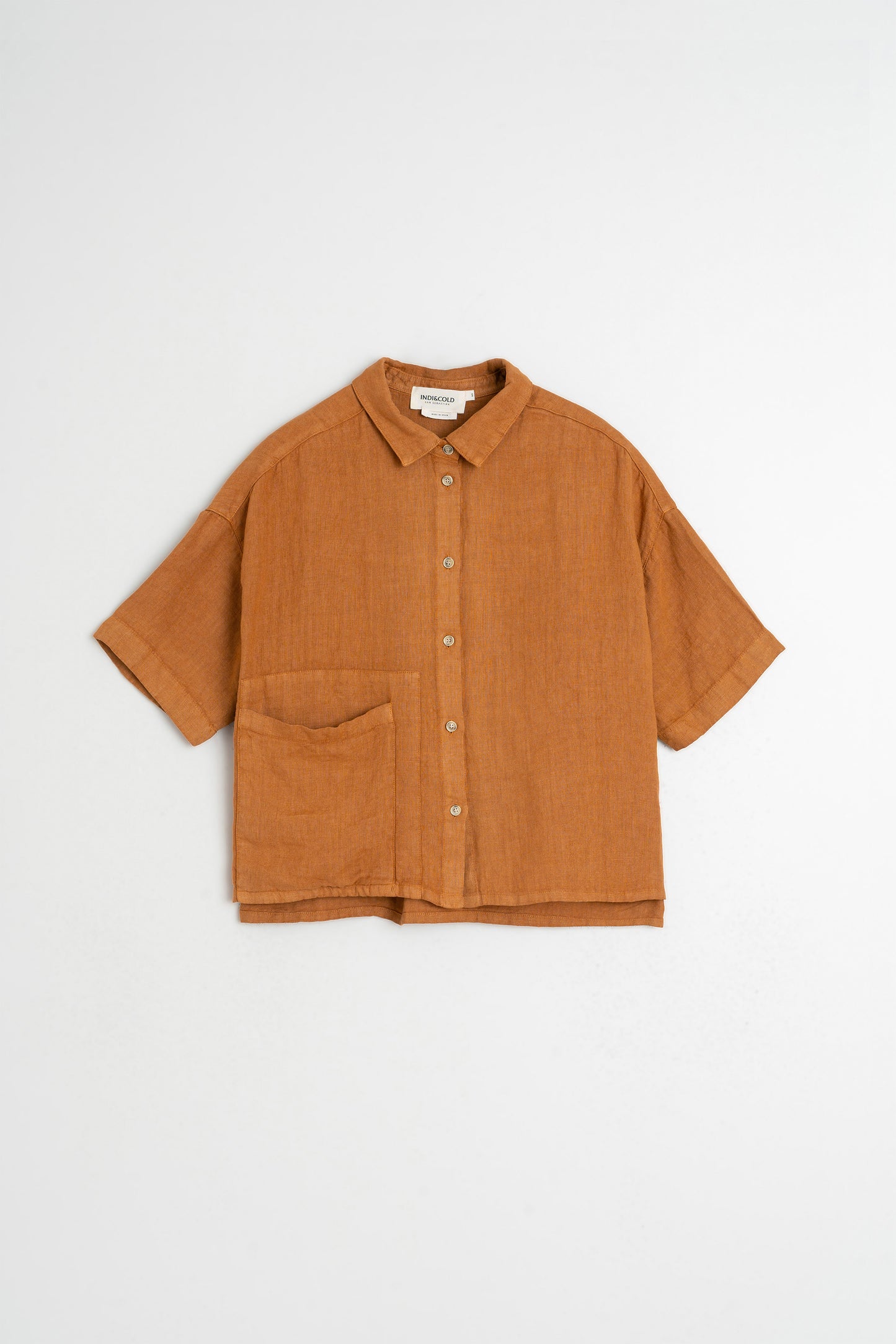 CROP LINEN SHIRT