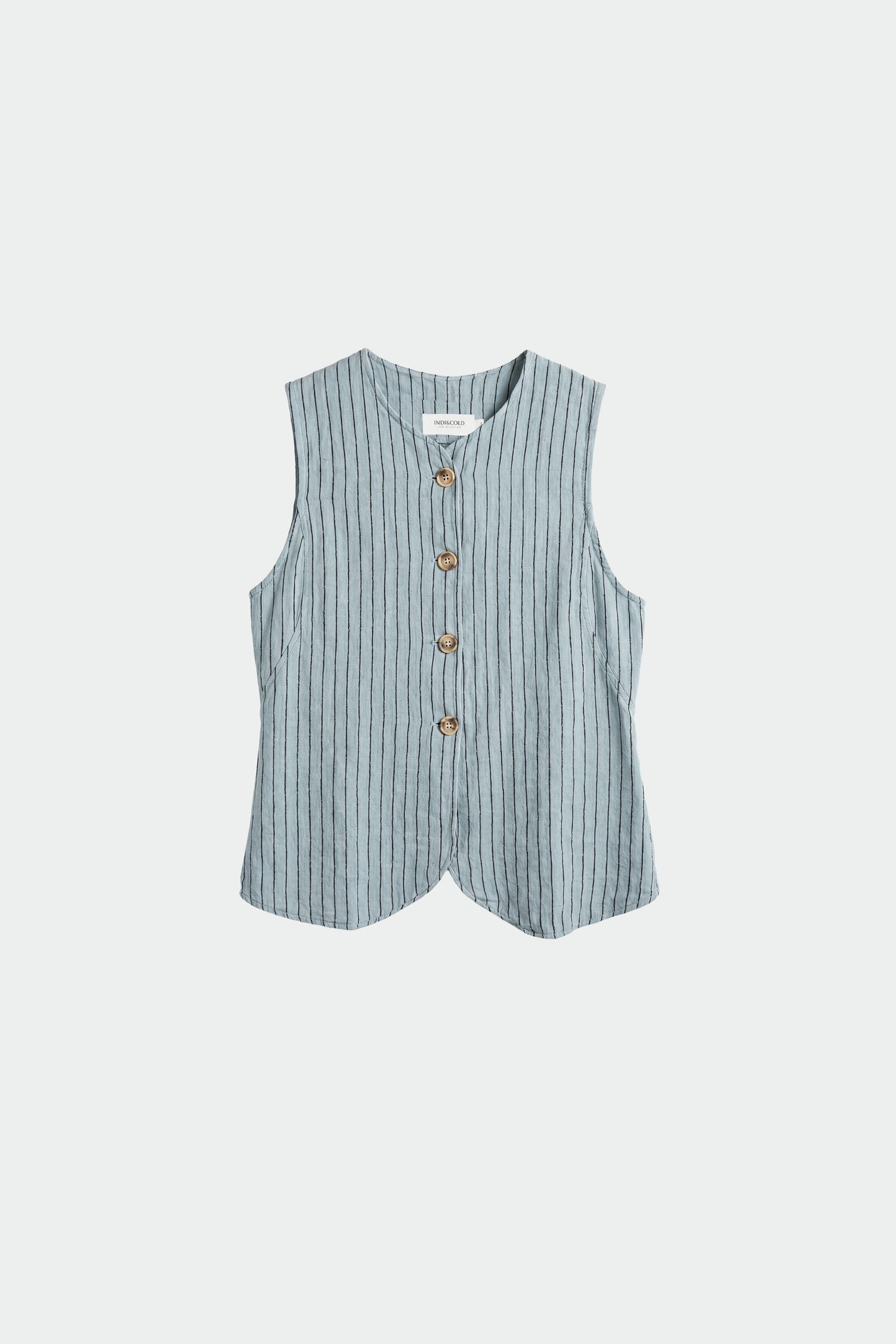 STRIPED LINEN VEST