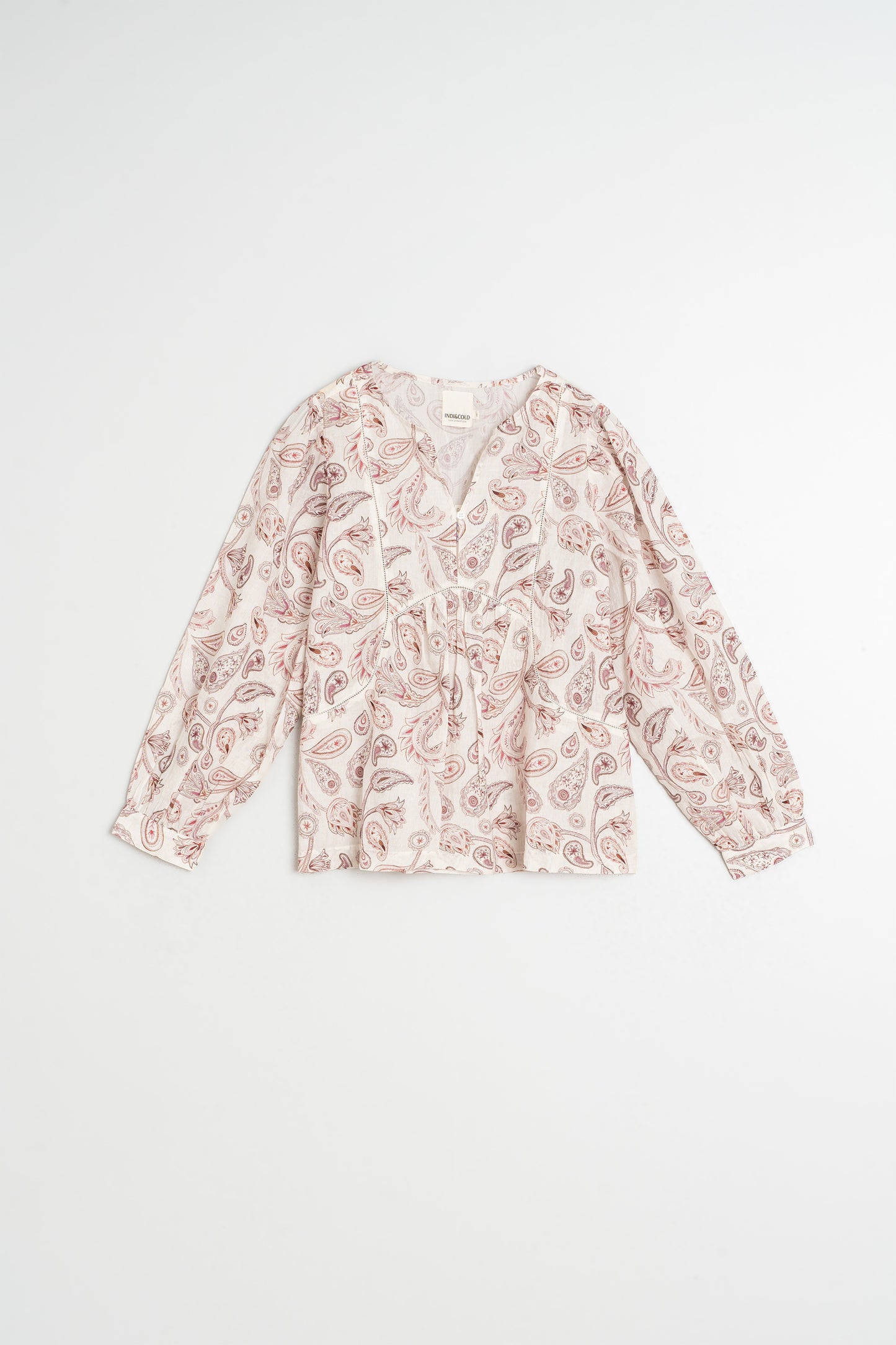 HEMSTITCH-DETAILS BLOUSE