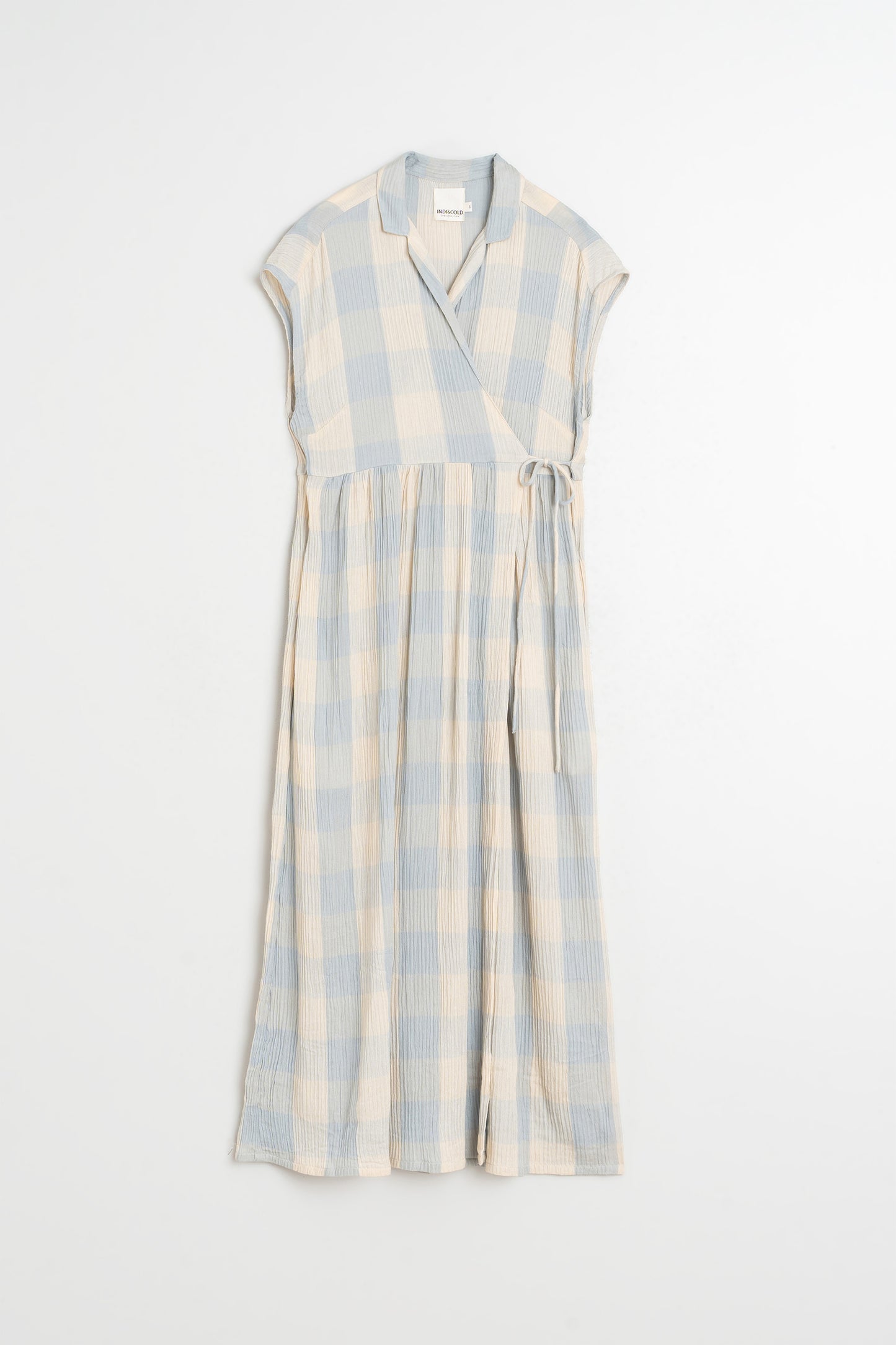 CROSSOVER GINGHAM DRESS