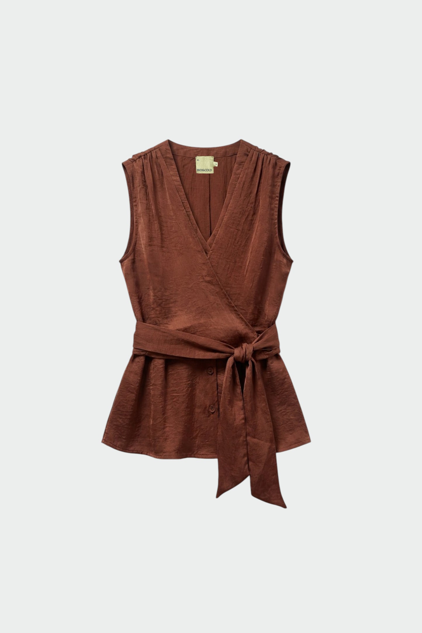 SATIN SHIRT WITH TIE-NECK