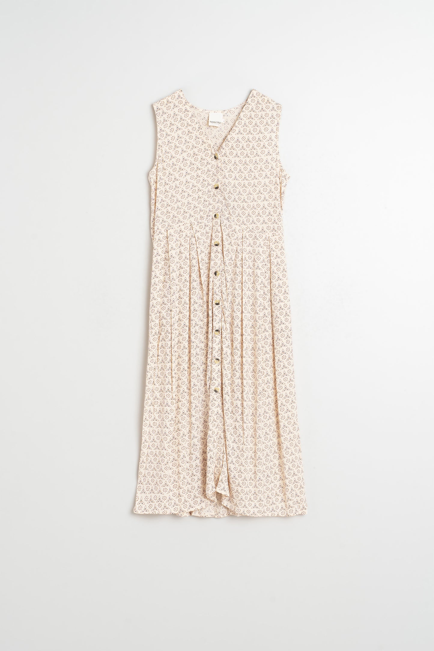 MULTIPOSITION BLOCK-PRINT DRESS