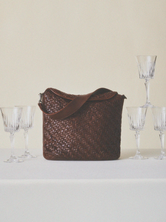 REMY HERRINGBONE LEATHER BAG