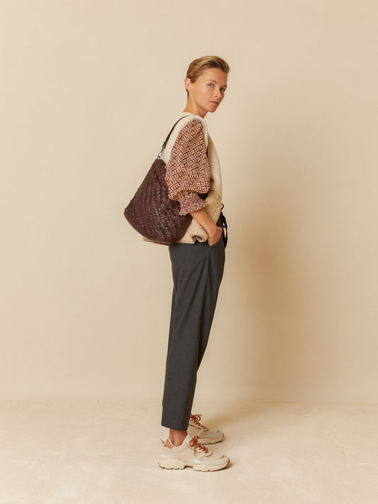 REMY HERRINGBONE LEATHER BAG