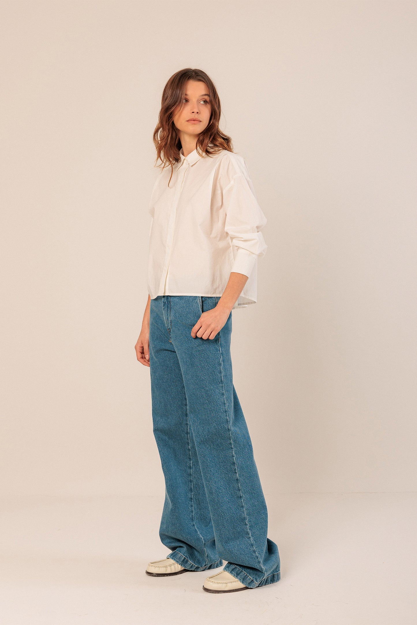 [CL] CROPPED POPLIN SHIRT