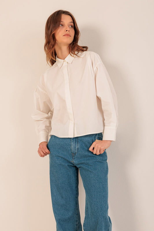 [CL] CROPPED POPLIN SHIRT