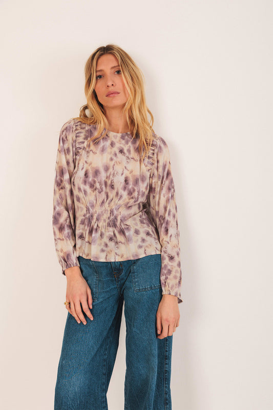 [CL] ELASTIC WATERCOLOR BLOUSE 1