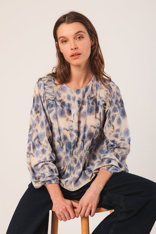 [CL] ELASTIC WATERCOLOR BLOUSE 2