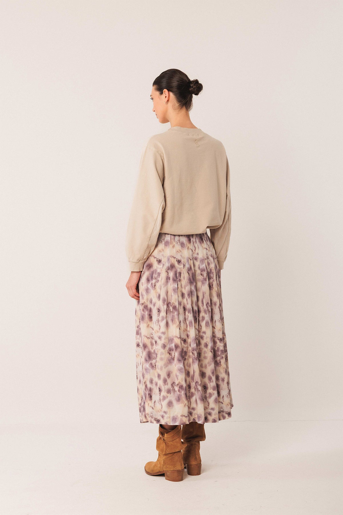 WATERCOLOR MIDI SKIRT